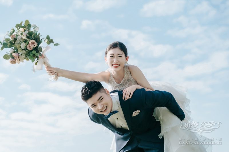 韓系婚紗 白底 白紗 西裝
