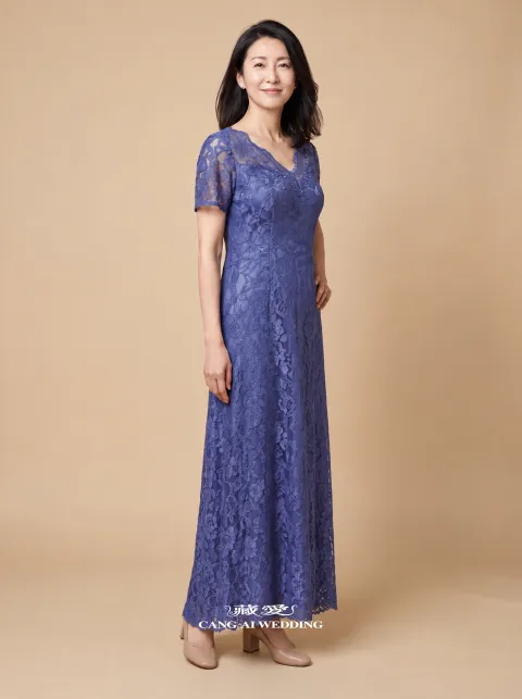 媽媽禮服 M527薰衣草紫媽媽禮服，正面全身